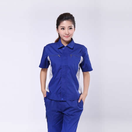 艳蓝配浅灰静电服-3