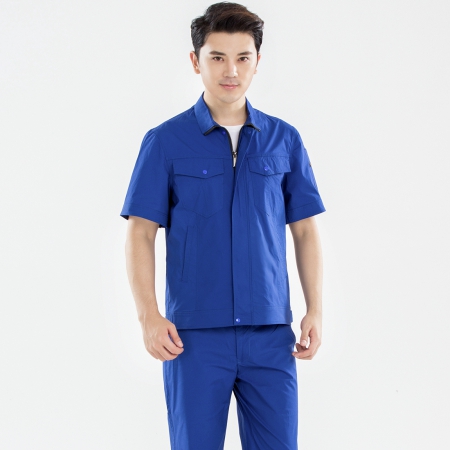 蓝色拉链款式工作服-2