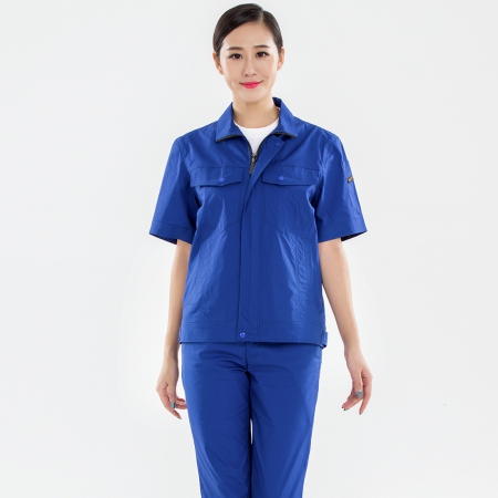 蓝色拉链款式工作服-3
